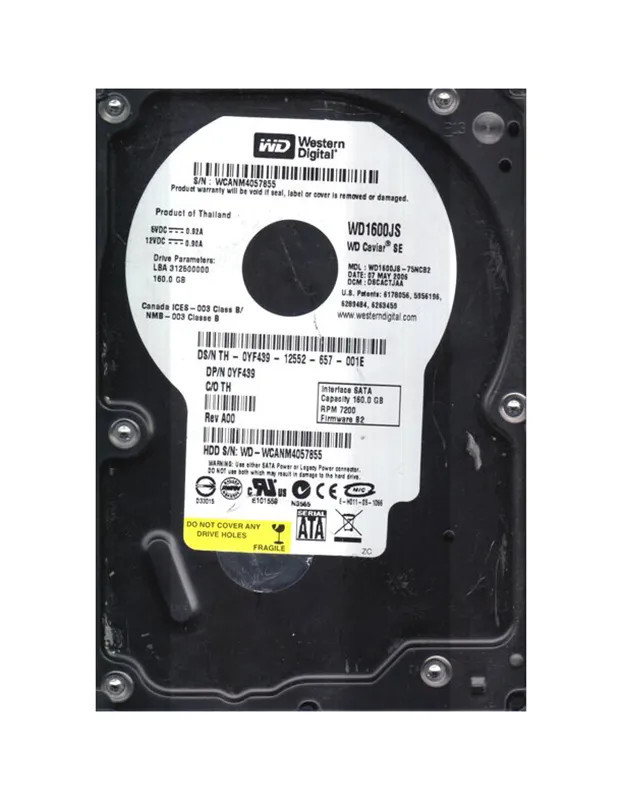 WD1600JS-75NCB2 - Western Digital 160GB 7200RPM SATA 3Gb/s 3.5" HDD