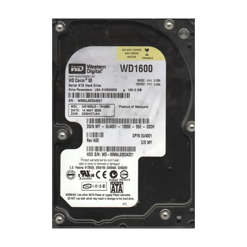 WD1600JD-75HBB0 - Western Digital 160GB 7200RPM SATA 8MB 3.5" HDD