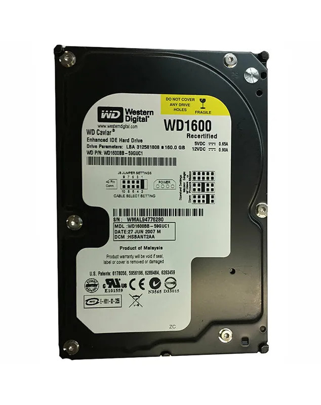 WD1600BB-59GUC1 - Western Digital 160GB 7200RPM EIDE 3.5" HDD