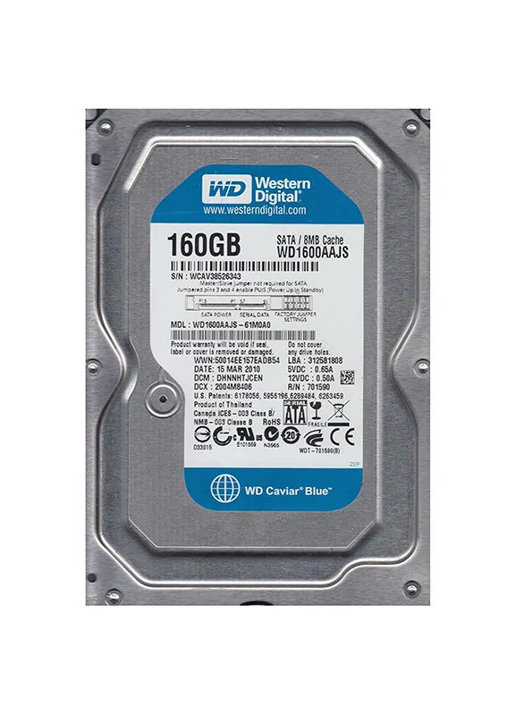 WD1600AAJS-61M0A0 - WESTERN DIGITAL 160GB 7200RPM SATA 3Gb/s HDD
