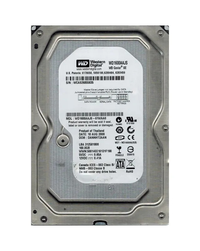WD1600AAJS-61WAA0 - Western Digital 160GB 7200RPM SATA 3.5-Inch HDD