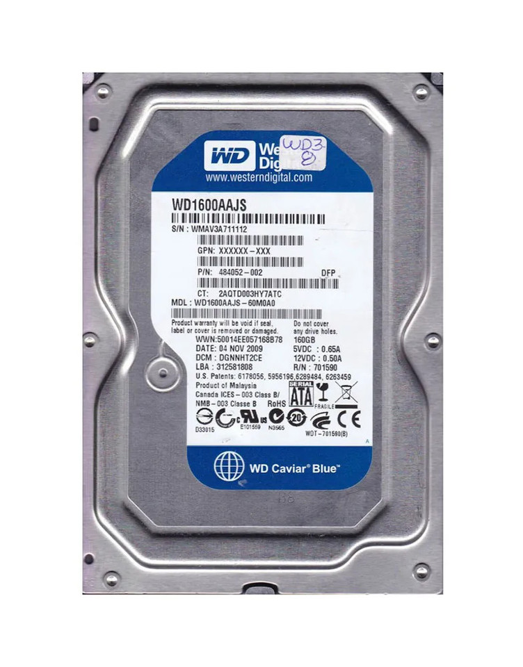 WD1600AAJS-60M0A0 - Western Digital 160GB 7200RPM SATA 3.5-Inch HDD