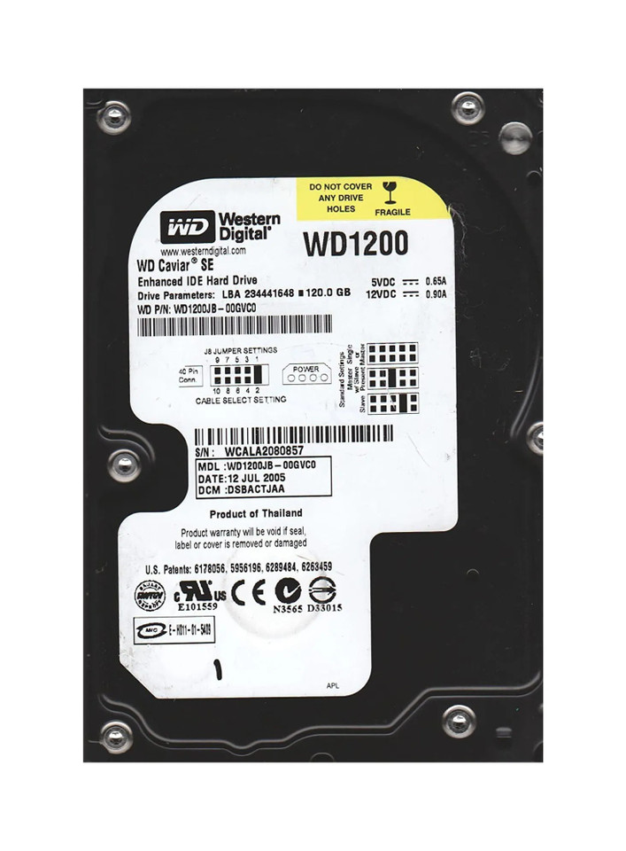 WD1200JB-00GVC0 - WD 120GB 7200RPM EIDE 3.5" HDD
