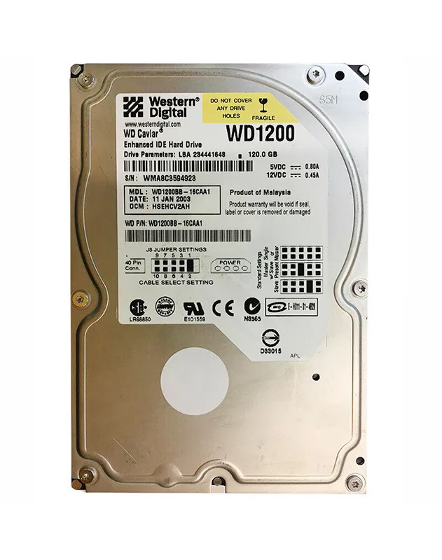 WD1200BB-16CAA1 - Western Digital 120GB 7200RPM EIDE 2MB 3.5" HDD