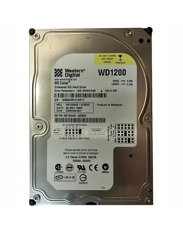 WD1200AB-22DBA0 - Western Digital 120GB 5400RPM EIDE 3.5" HDD