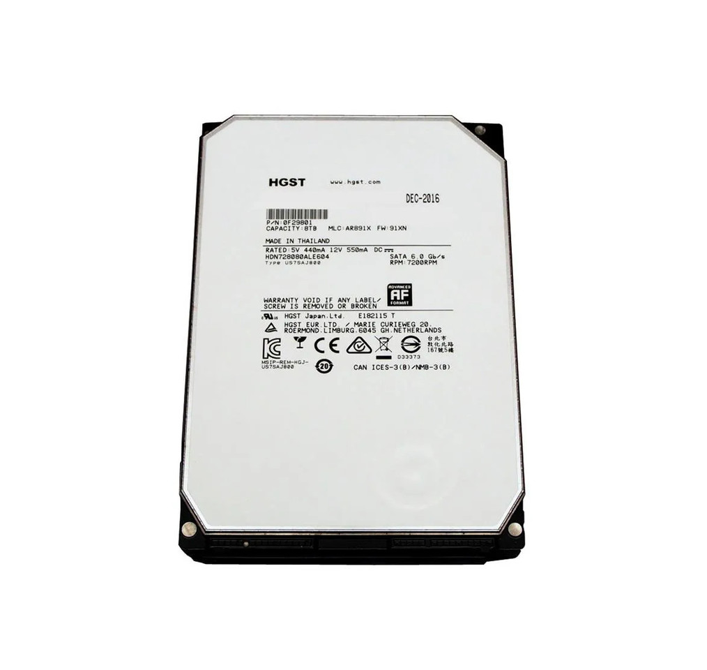 HDN728080ALE604 - HGST 8TB 7200RPM SATA 6Gb/s 128MB 3.5" HDD