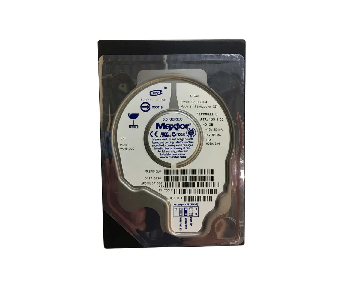 2F040L0710641 - Maxtor 40GB 5400RPM IDE ATA-133 2MB 3.5" HDD