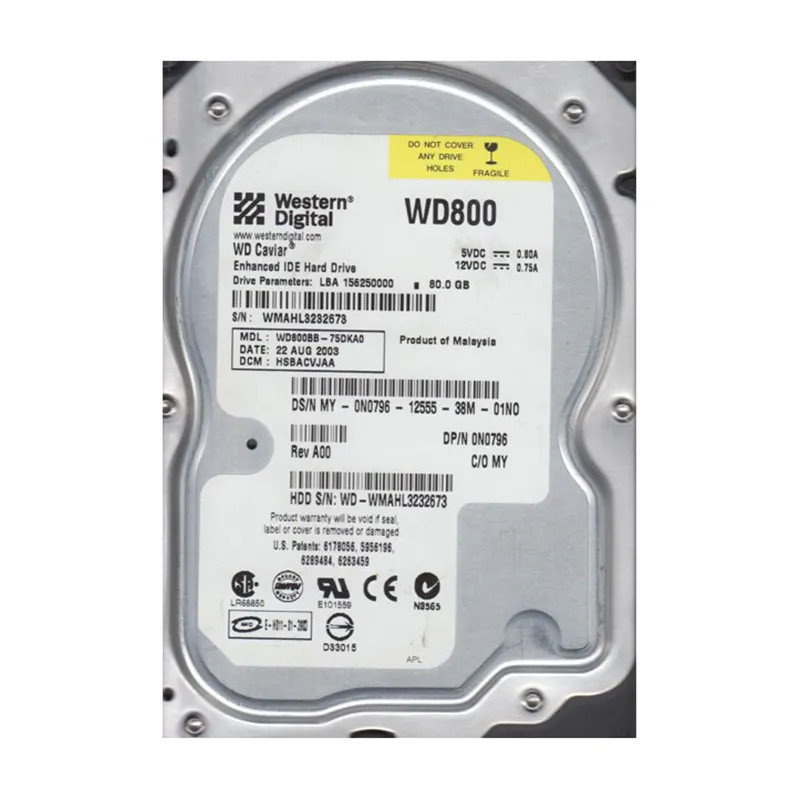 WD800BB-75DKA0 - Western Digital 80GB 7200RPM EIDE 2MB 3.5" HDD