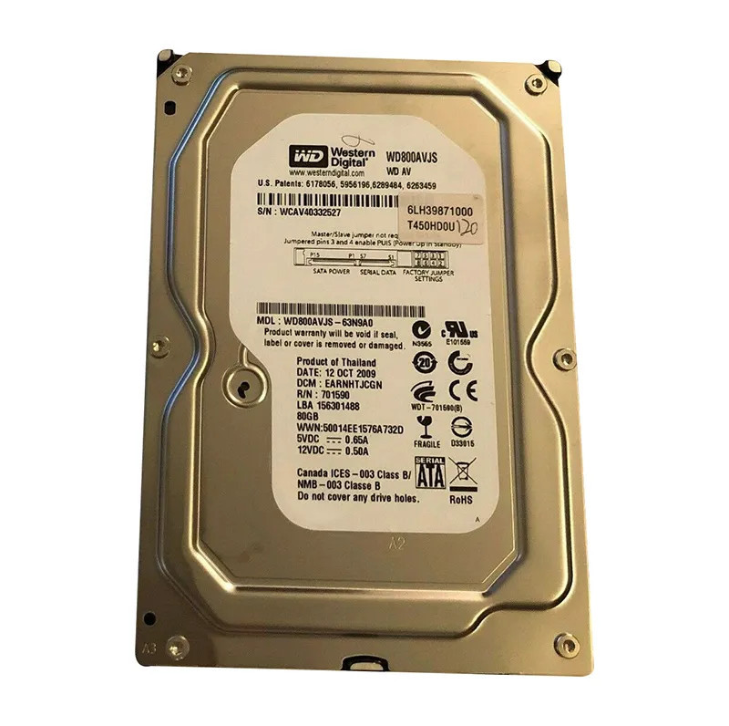 WD800AVJS-63N9A0 - Western Digital 80GB SATA 7200RPM 8MB 3.5" HDD