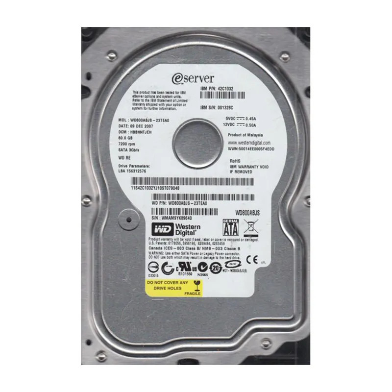 WD800ABJS - WESTERN DIGITAL 80GB 5400RPM EIDE 3.5" HDD