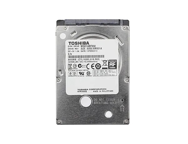 MQ01ABF032 - Toshiba 320GB 5400RPM SATA 6Gb/s 2.5" HDD