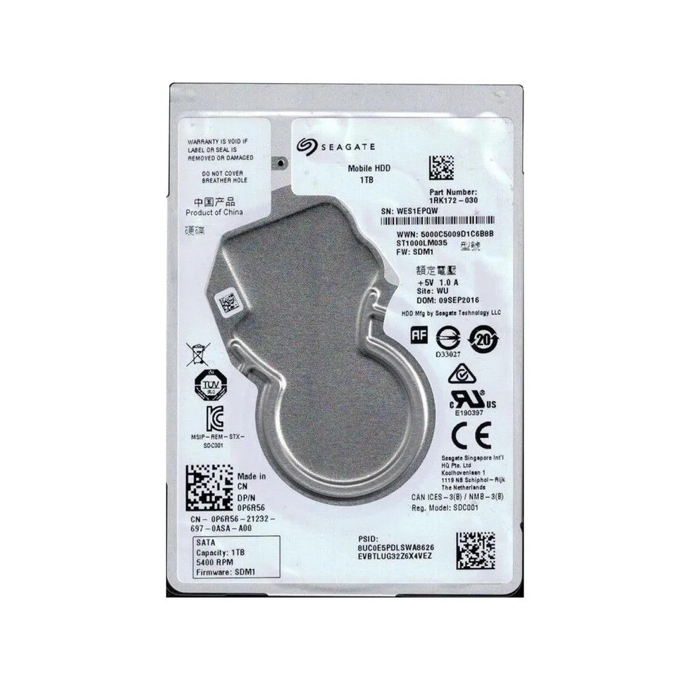 1RK172-030 - Seagate 1TB 5400RPM SATA 6Gb/s 128MB 2.5" HDD