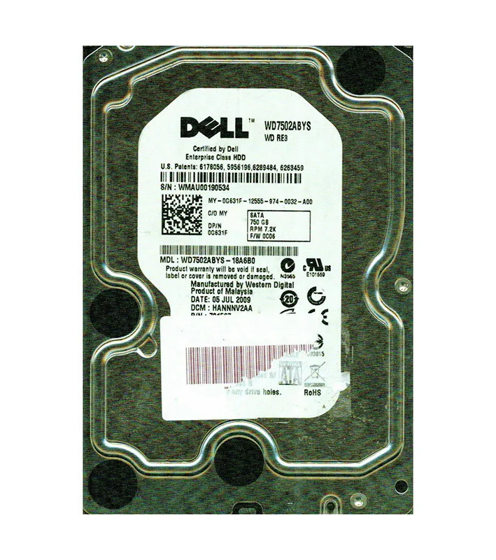 WD7502ABYS-18A6B0 - Western Digital 750GB 7200RPM SATA 3.5" 32MB HDD