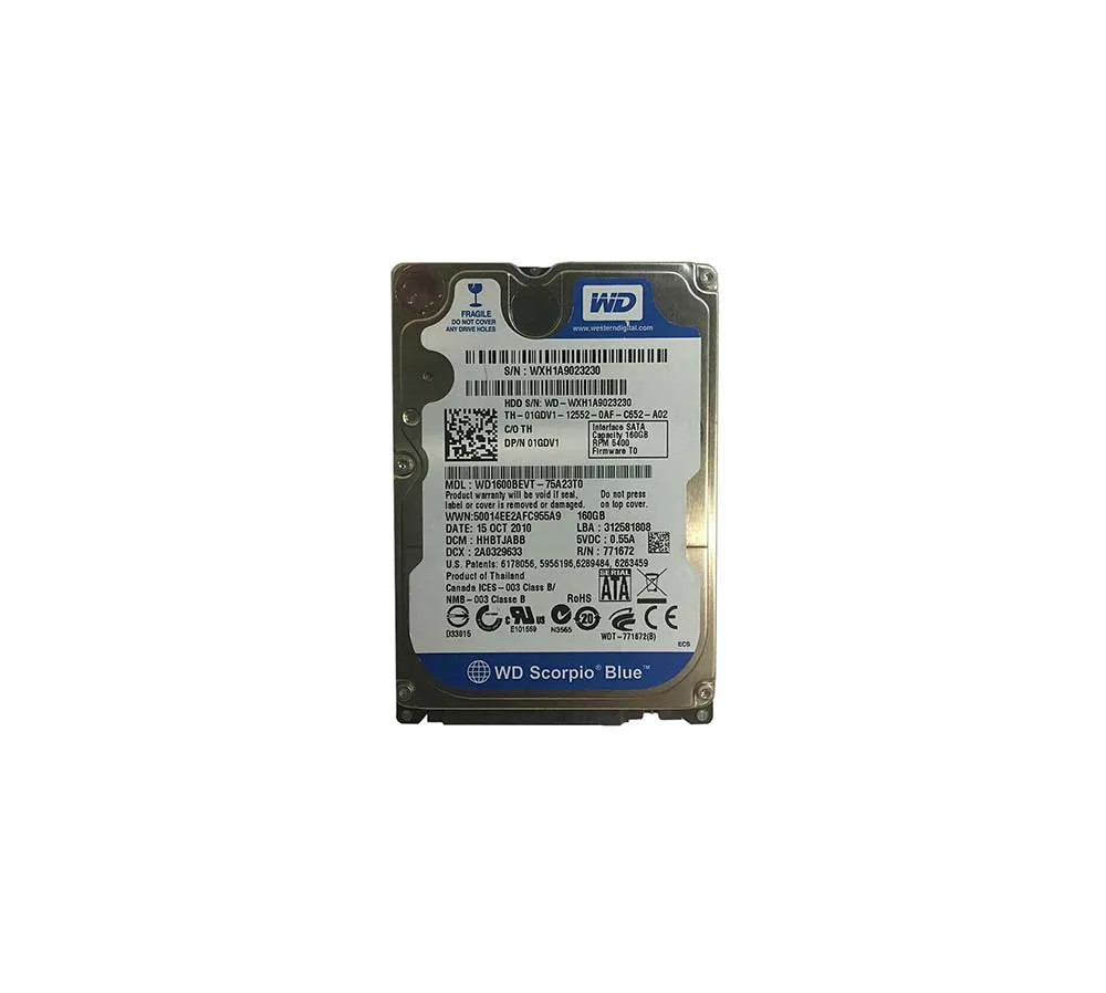 01GDV1 - Dell 160GB 5400RPM SATA 2.5" HDD