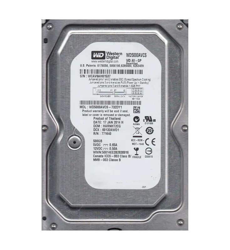WD5000AVCS-732DY1 - Western Digital 500GB 5400RPM SATA 3.5" HDD