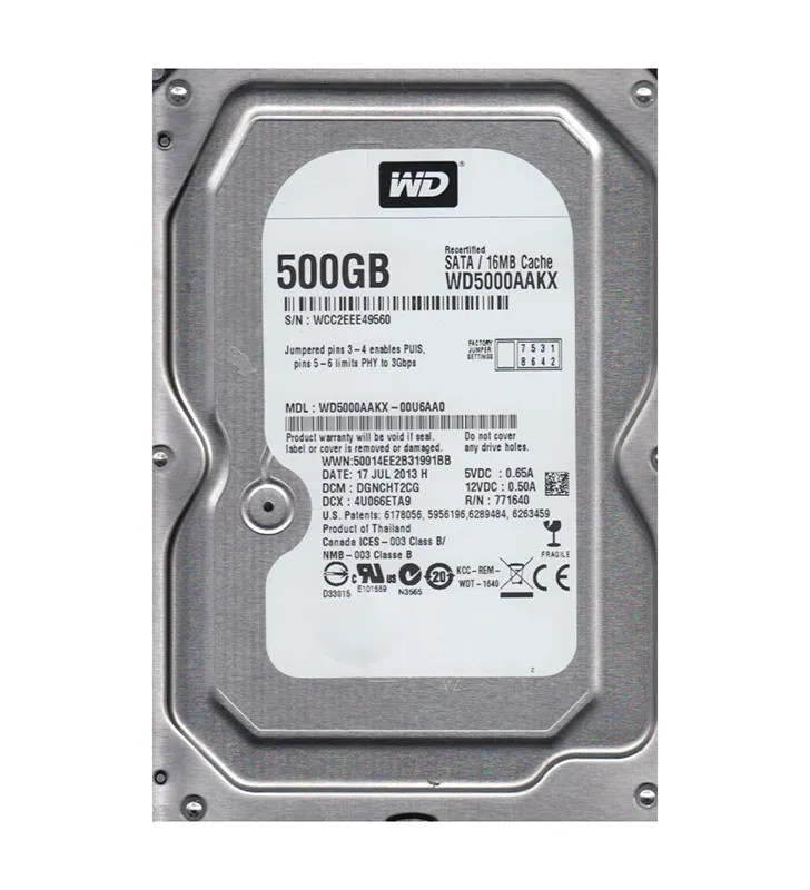 WD5000AAKX-00U6AA0 - Western Digital 500GB 7200RPM SATA 6Gb/s 16MB 3.5" HDD