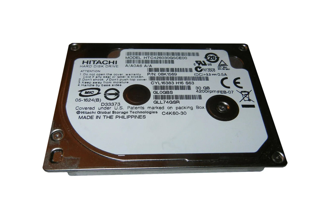 08K1569 - Hitachi 30GB 4200RPM IDE 1.8" HDD