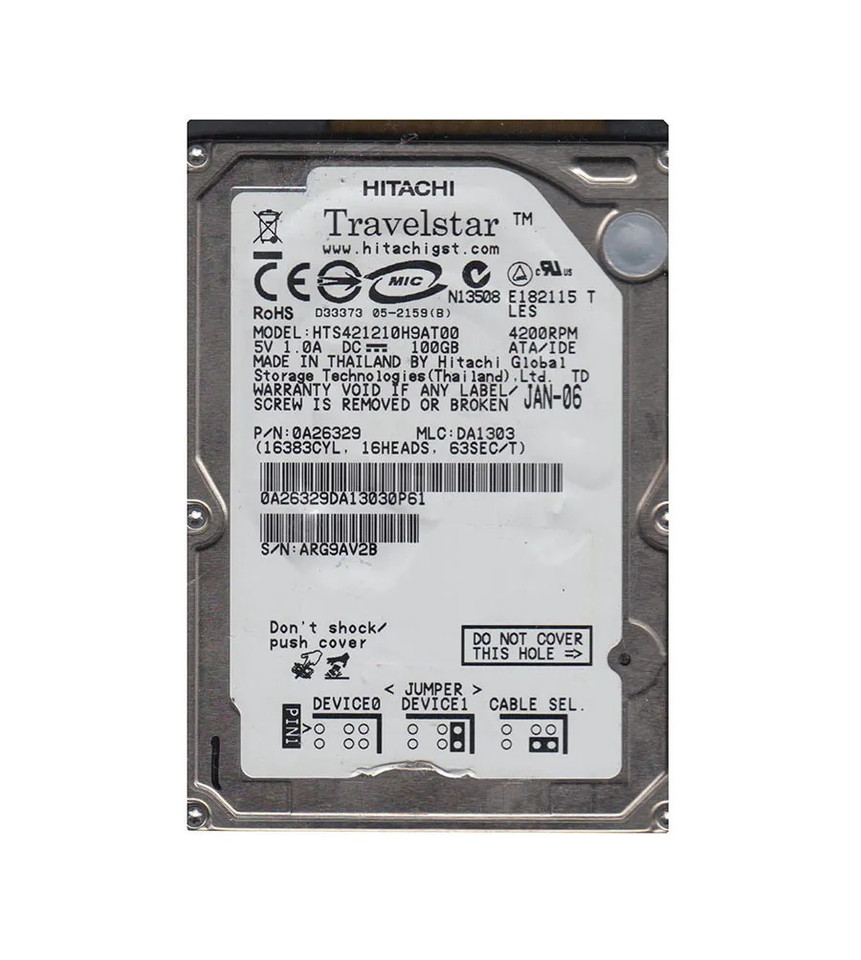 0A26329 - Hitachi 100GB 4200RPM 2.5" IDE HDD