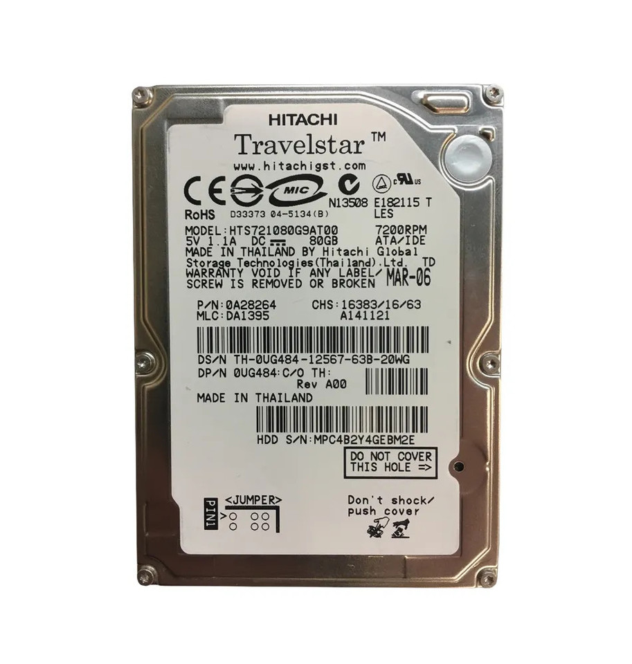 0A28264 - Hitachi 80GB 7200RPM IDE ATA-100 2.5" HDD