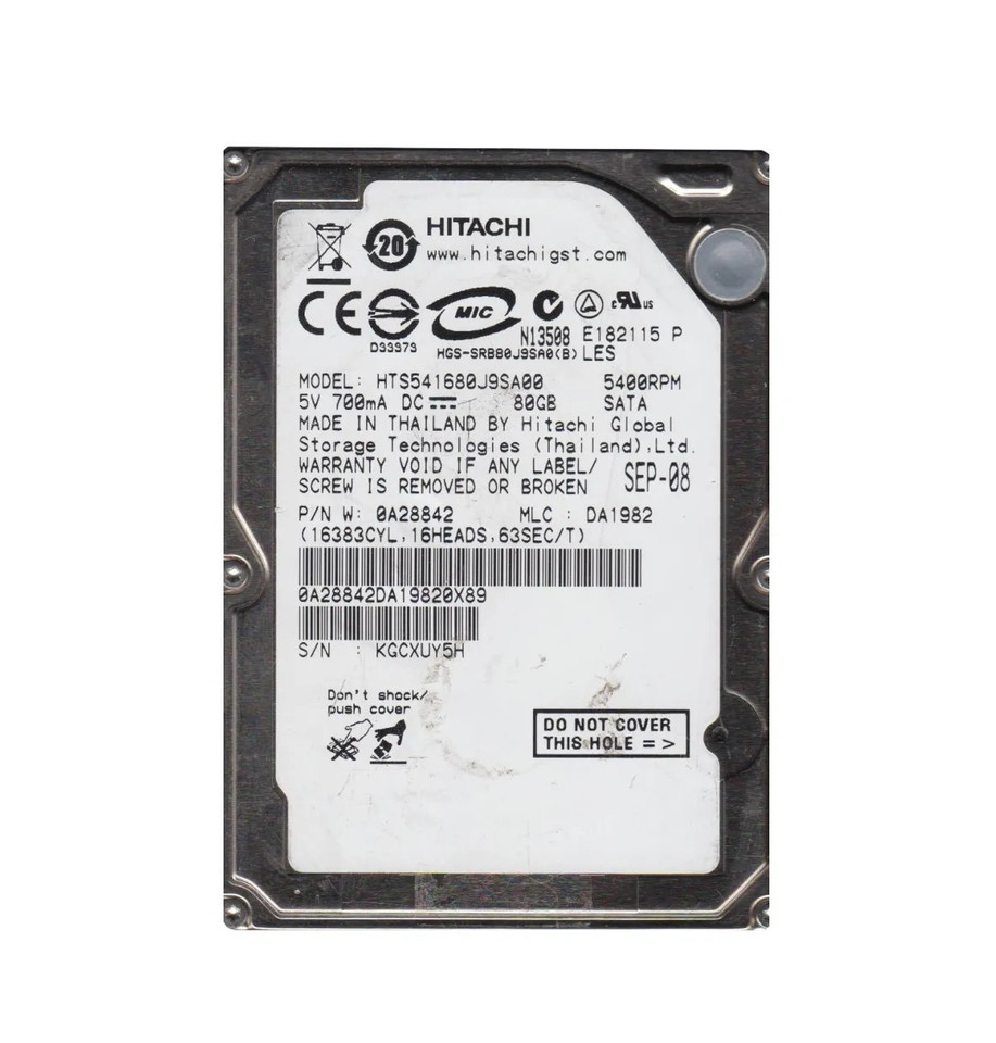 0A28842 - Hitachi 40GB 5400RPM SATA 8MB 2.5" HDD