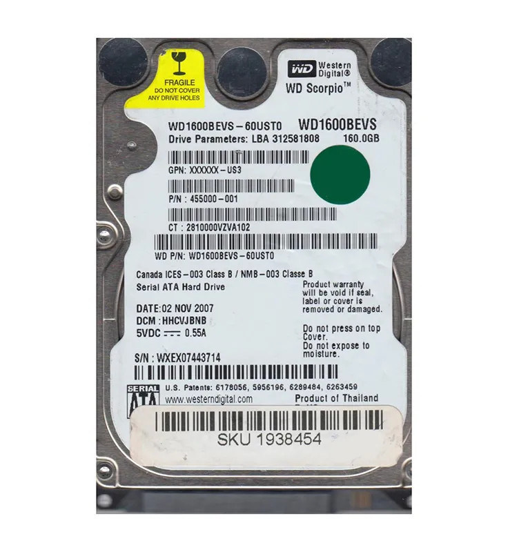WD1600BEVS-60UST0 - Western Digital 160GB 5400RPM SATA 8MB 2.5" HDD