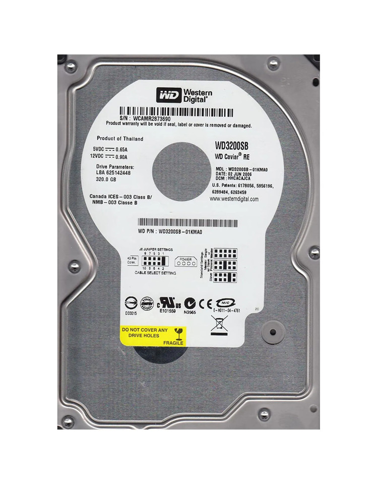 WD3200SB-01KMA0 - Western Digital 320GB 7200RPM EIDE 8MB 3.5" HDD