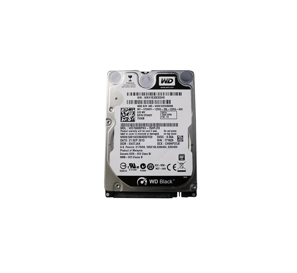 T9H3Y - Dell 750GB 7200RPM SATA 6Gb/s 2.5" HDD