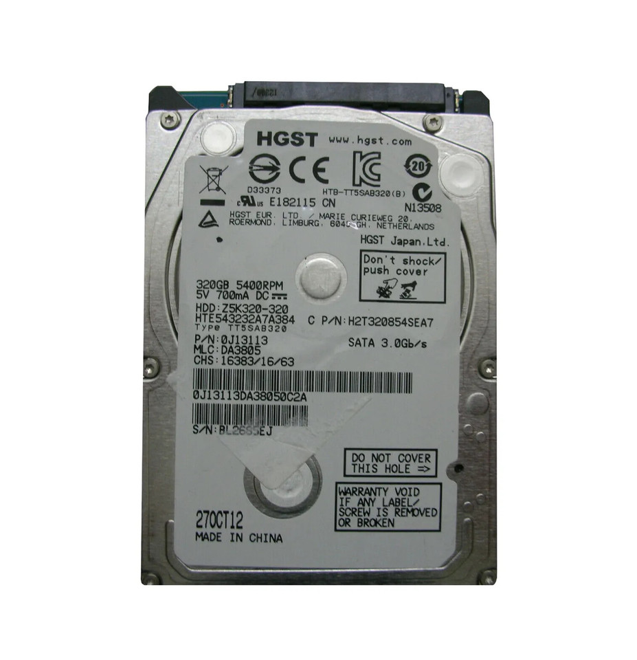 HTE543232A7A384 - HGST 320GB 5400RPM SATA 2.5" HDD