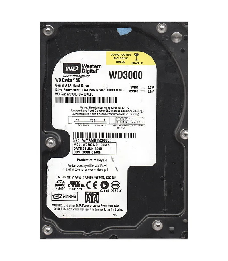 WD3000JD-00KLB0 - Western Digital 300GB 7200RPM SATA 8MB 3.5" HDD