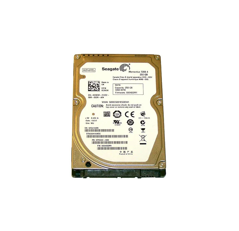 C385R - Dell 250GB 7200RPM SATA 3Gb/s 2.5" HDD