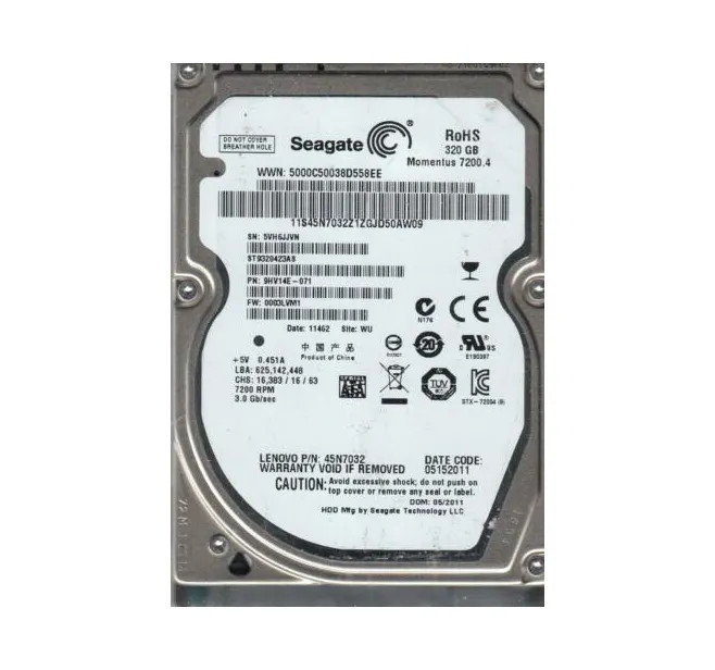 9HV14E-071 - Seagate 320GB 7200RPM SATA 3Gb/s 2.5" HDD