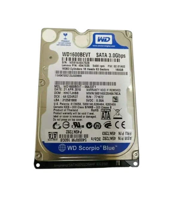 45N7282 - IBM 160GB SATA 3Gb/s 5400RPM 2.5" HDD