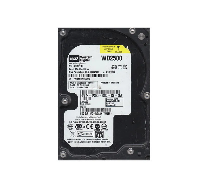 WD2500JS-75NCB1 - Western Digital 250GB 7200RPM SATA 3.5" 8MB HDD