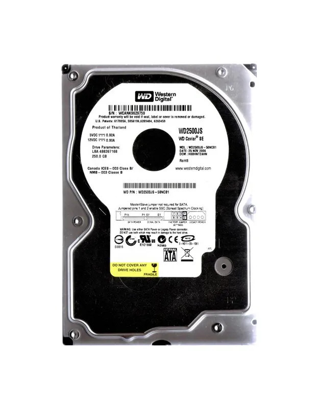 WD2500JS-58NCB1 - Western Digital 250GB 7200RPM SATA 3.5-Inch HDD