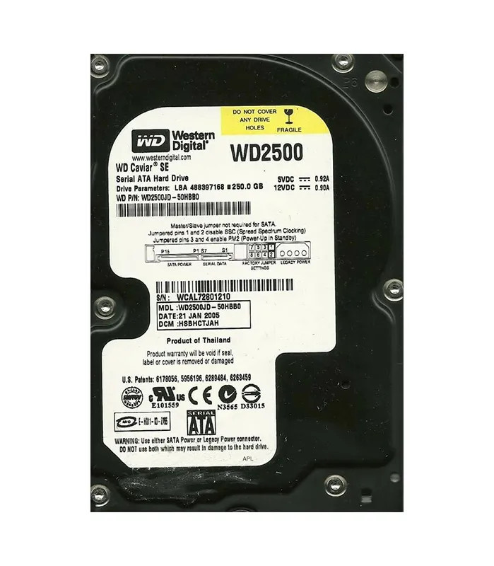 WD2500JD-50HBB0 - Western Digital 250GB 7200RPM SATA 8MB 3.5" HDD
