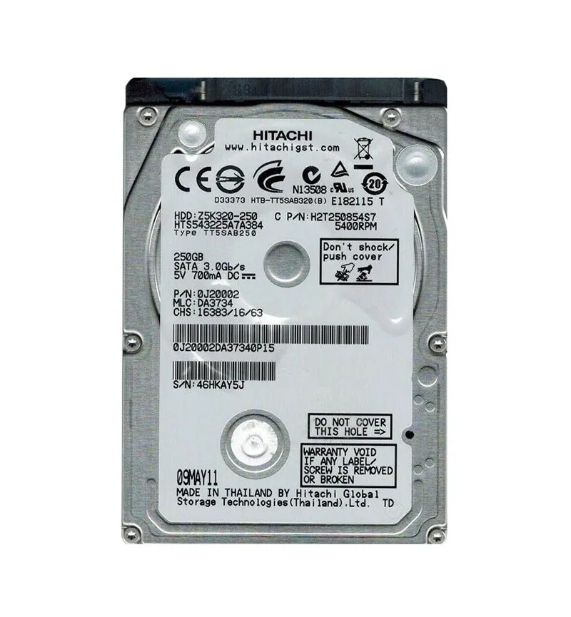 0J20002 - HGST 250GB 5400RPM SATA 2.5" HDD