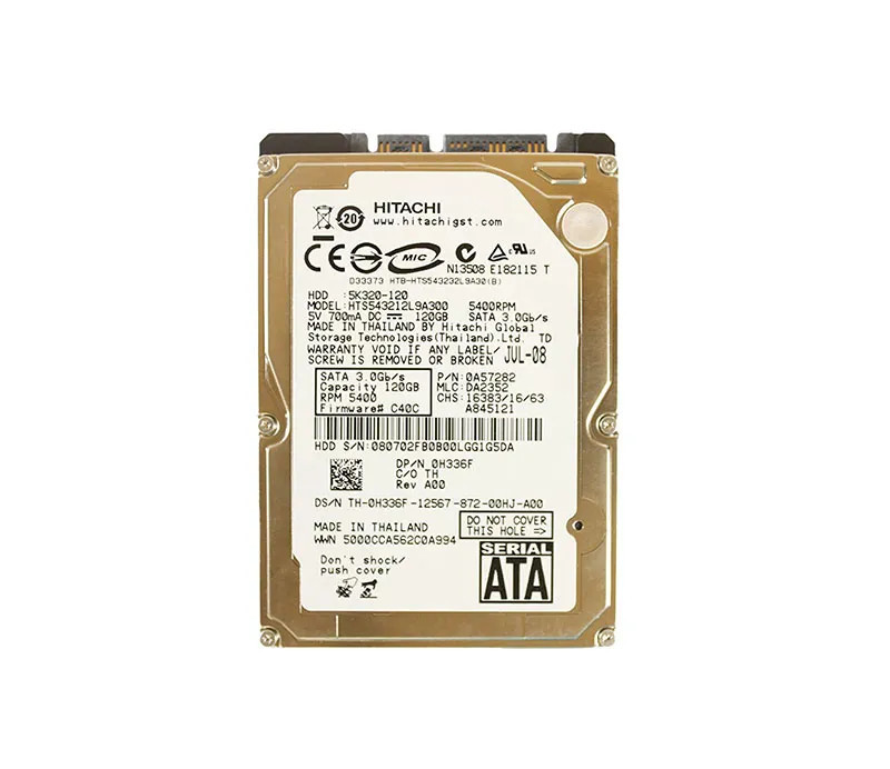 0H336F - Dell 120GB 5400RPM SATA 2.5" HDD