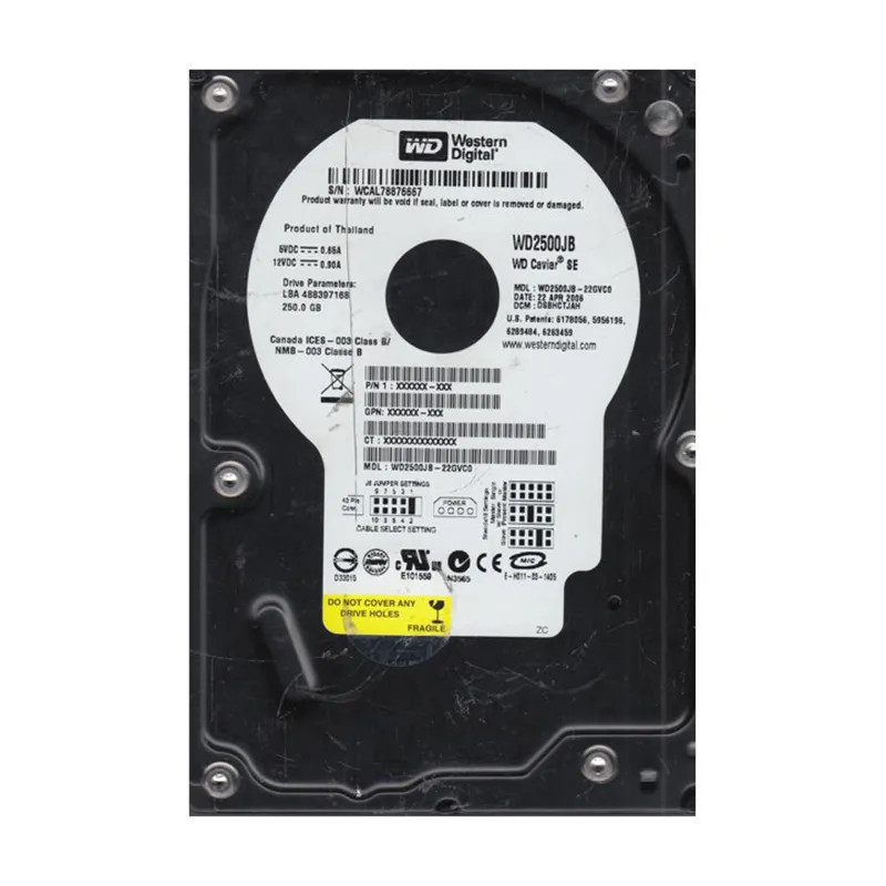 WD2500JB-22GVC0 - Western Digital 250GB 7200RPM EIDE 8MB 3.5" HDD