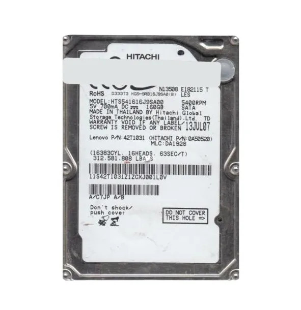 0A50520 - Hitachi 80GB 5400RPM SATA 8MB 2.5" HDD