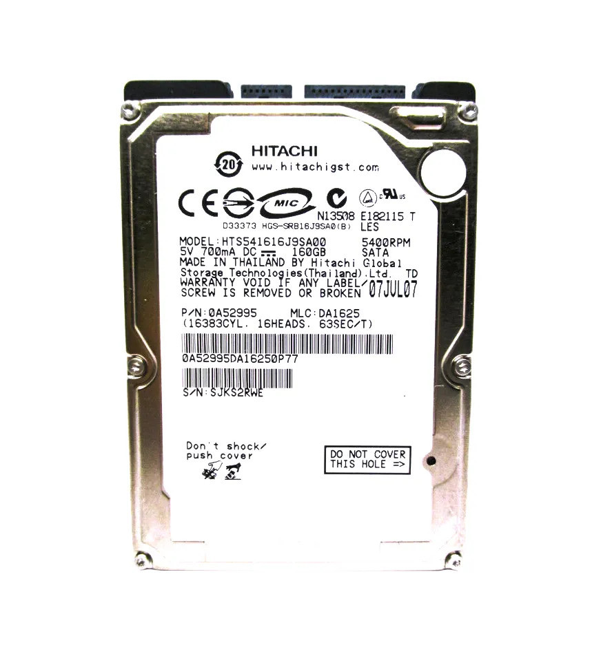 0A52995 - Hitachi 120GB 5400RPM SATA 8MB 2.5" HDD