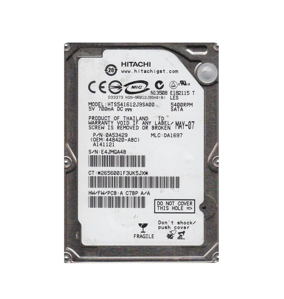 0A53429 - Hitachi 160GB 5400RPM SATA 8MB 2.5" HDD