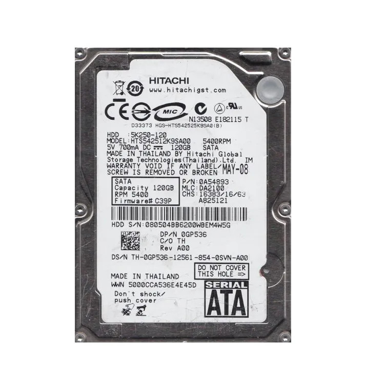 0A54893 - Hitachi 120GB 5400RPM SATA 8MB 2.5" HDD