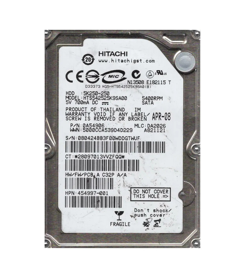 0A54906 - Hitachi 250GB 5400RPM SATA 2.5" HDD
