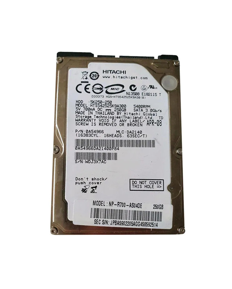 0A54966 - Hitachi 250GB 5400RPM SATA 8MB 2.5" HDD