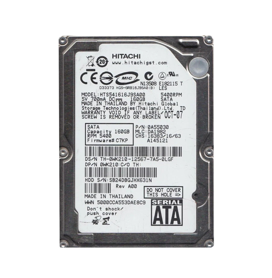 0A55030 - Hitachi 120GB 5400RPM SATA 8MB 2.5" HDD