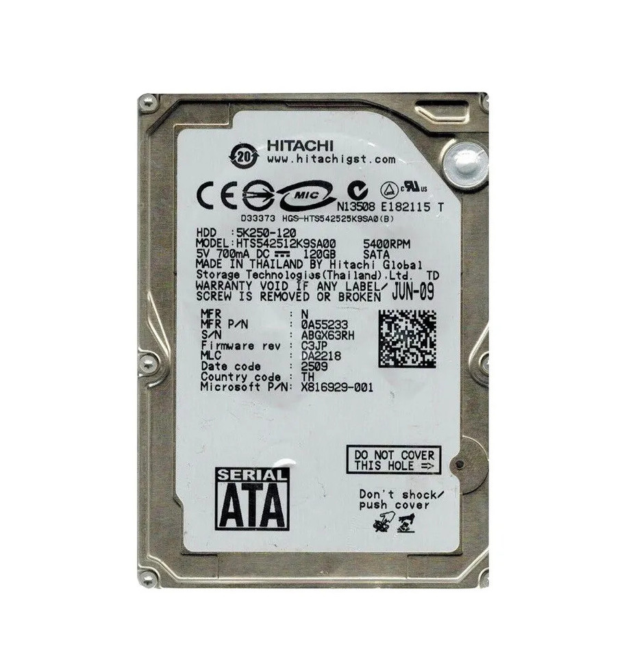 0A55233 - Hitachi 120GB 5400RPM SATA 8MB 2.5" HDD