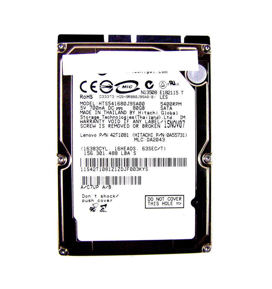 0A55731 - Hitachi 60GB 5400RPM SATA 2.5" HDD