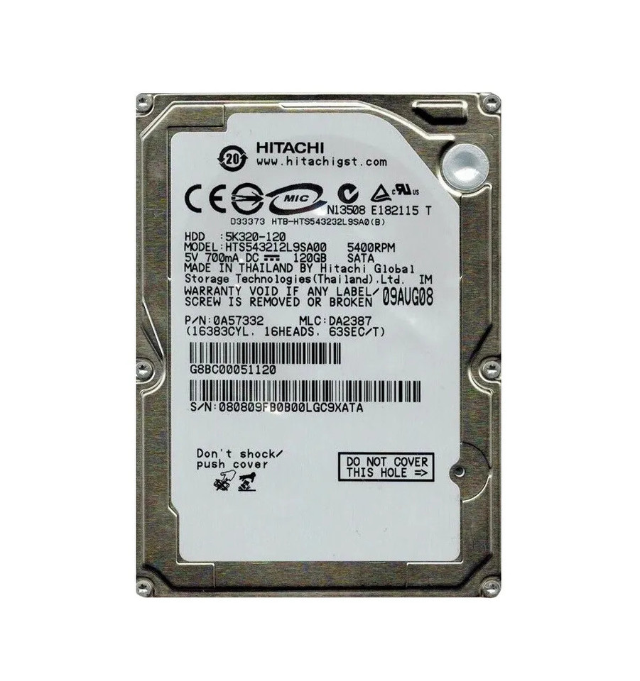 0A57332 - Hitachi 120GB 5400RPM SATA 2.5" HDD