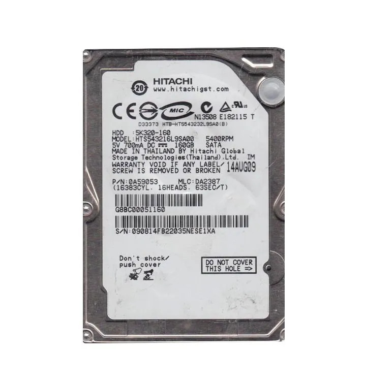 0A59053 - Hitachi 160GB 5400RPM SATA 2.5" HDD