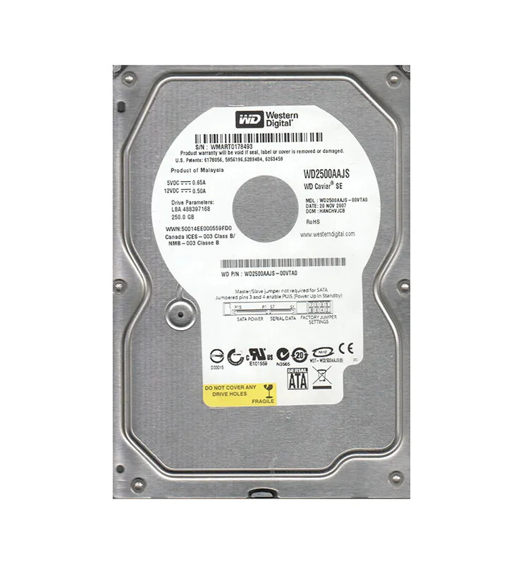 WD2500AAJS-00VTA0 - Western Digital 250GB 7200RPM SATA 3Gb/s 3.5" HDD